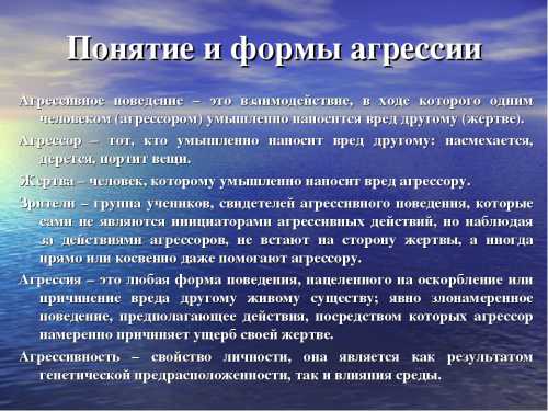 Первое обычно рассматривают как отдельные действия, поступки, второе как относительно устойчивое свойство личности, выражающееся в готовности к агрессии, а также в склонности воспринимать и интерпретировать поведение другого как враждебное